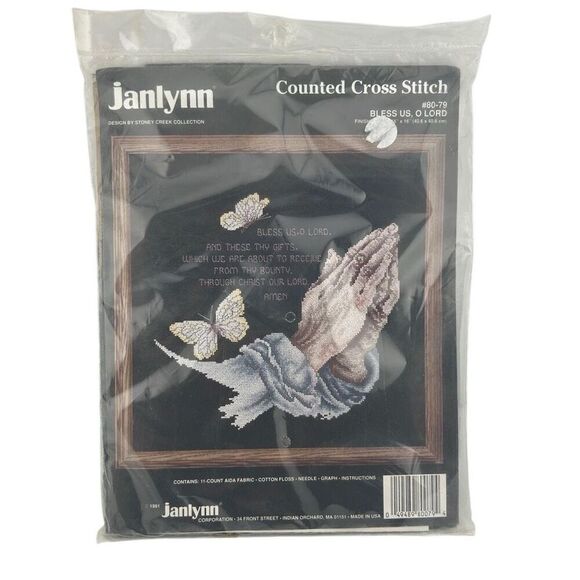 Janlynn Counted Cross Stitch Kit Bless Us O Lord NIP - Picture 1 of 7